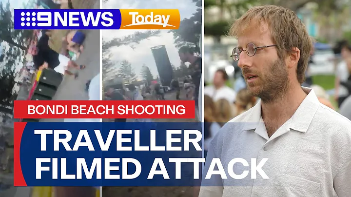 Traveller films escape from Bondi Beach terror shooting | 9 News Australia