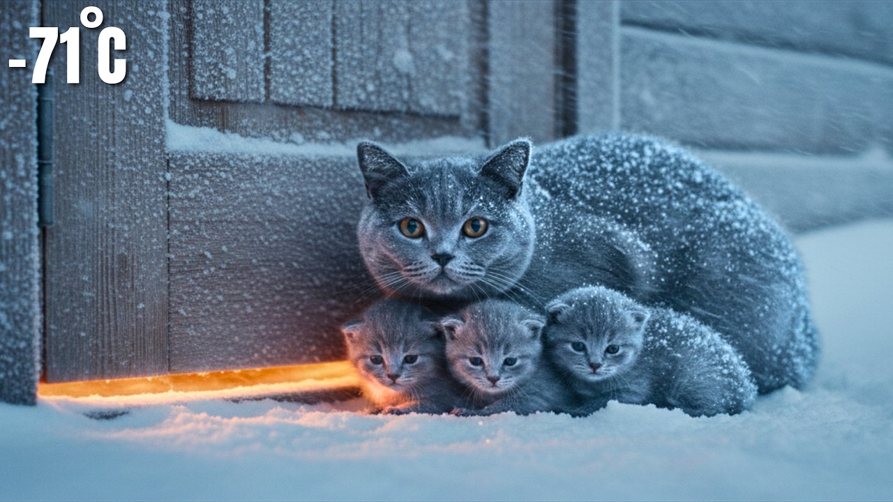 -71°C Blizzard | A Mother Cat Shielded Her Kittens… What They Found Inside the Cabin Was Unreal ❄️🐾