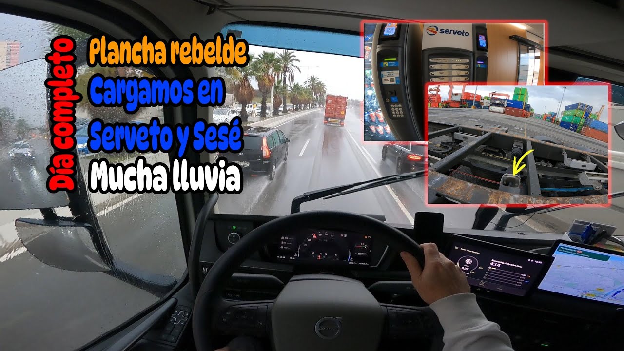 Dos viajes con contenedores y mucha lluvia... vaya día !
