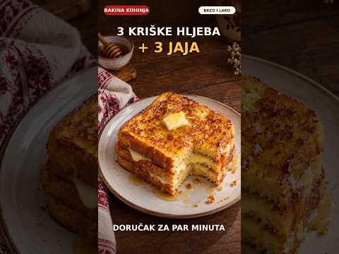 3 KRIŠKE HLJEBA + 3 JAJA! Najbrži doručak iz tave