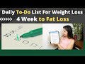 Daily To-Do list For Weight Loss | Most Successful Way to Lose Weight | 4 Weeks to Lose Fat | Hindi