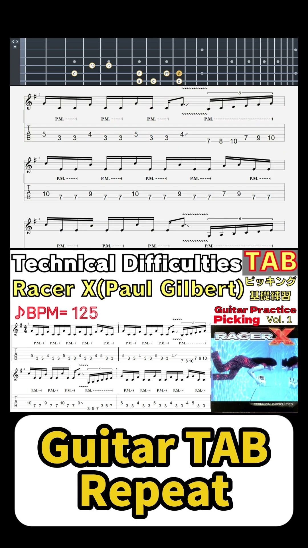 Technical Difficulties TAB - Racer X(Paul Gilbert) #paulgilbert