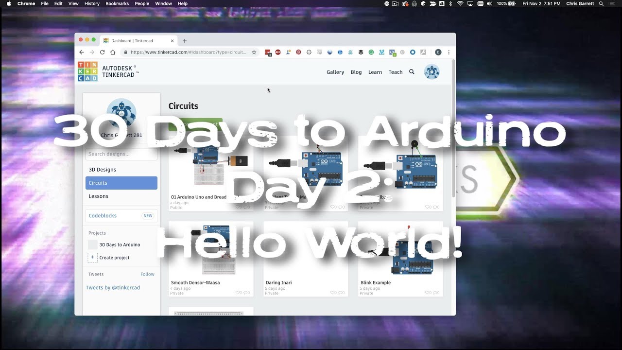Arduino Hello World in Tinkercad and the Arduino Desktop IDE - 30 Days ...