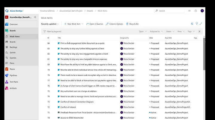 Managing Work Items in Azure DevOps