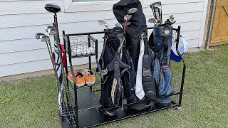 Mythinglogic Golf Storage Garage Organizer, Golf Bag Storage Stand and  Other Golfing Equipment Rack, Extra Storage Rack for Golf Clubs