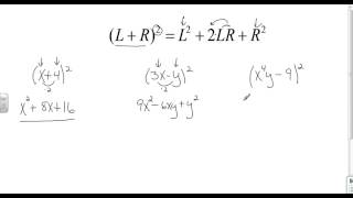 Squaring Binomials and Monomials