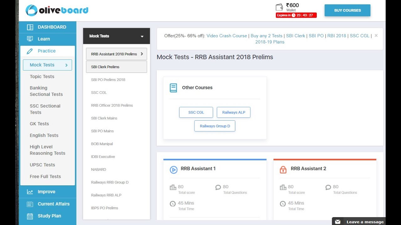 free olive board exam live rrb watch how i attempt