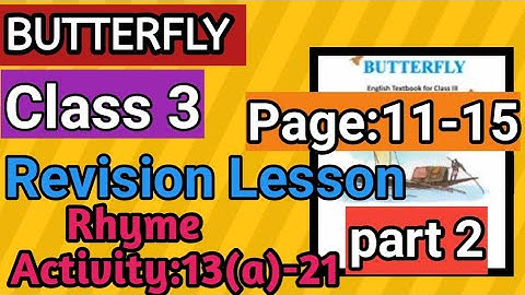 Class 3 English Butterfly Revision Lesson part 2 All Activity Solution Class 3 English WBBSE