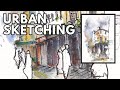 Ink and watercolour urban sketching tutorial  the essence of the city