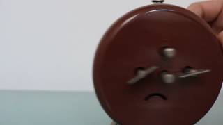 SOLD! VINTAGE GERMAN CLOCK Mantel Alarm VELONA Mid Century SOLID METAL! Vintage BROWN