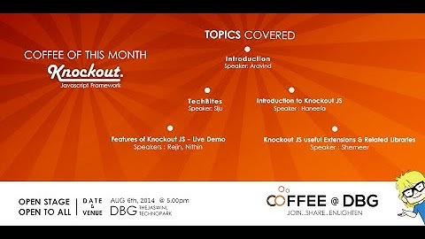 Coffee@DBG (15th edition) - Exploring Knockout JS with Live Demo