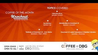 Coffee@DBG (15th edition) - Exploring Knockout JS with Live Demo