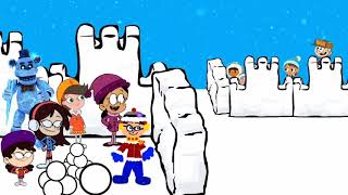 Jc & His Friends Having A Snowball Fight
