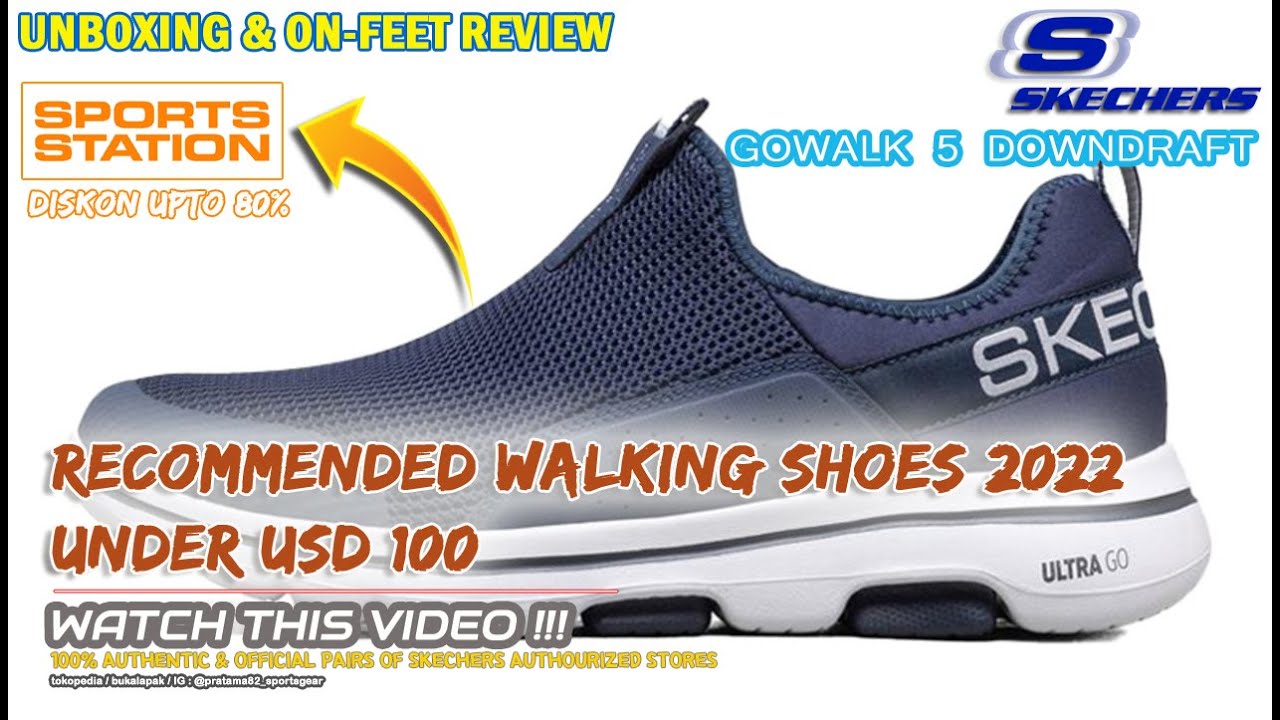 Unboxing On-feet review SKECHERS GOWALK 5 DOWNDRAFT WORLD BEST CASUAL SLIP ON SHOES 100% ORIGINAL - YouTube