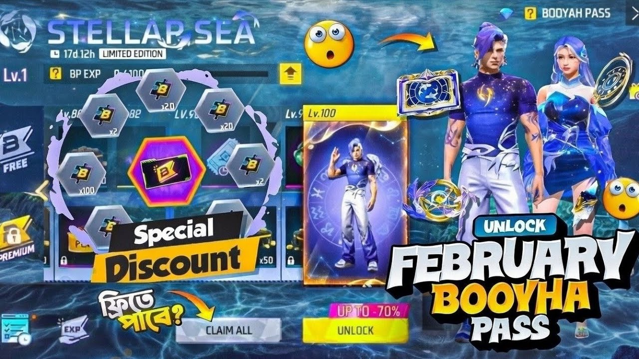 February Month🤩booyha Pass Unlock🔥free Fire | Ff New Event Today | Free Fire New Event