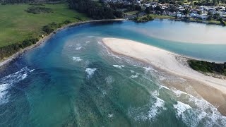 NSW Minnamurra River meets the ocean  by drone