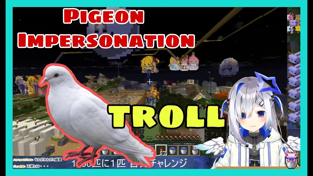 Amane Kanata Troll Her Chat With Pigeon Impersonation | Minecraft [Hololive/Eng Sub]