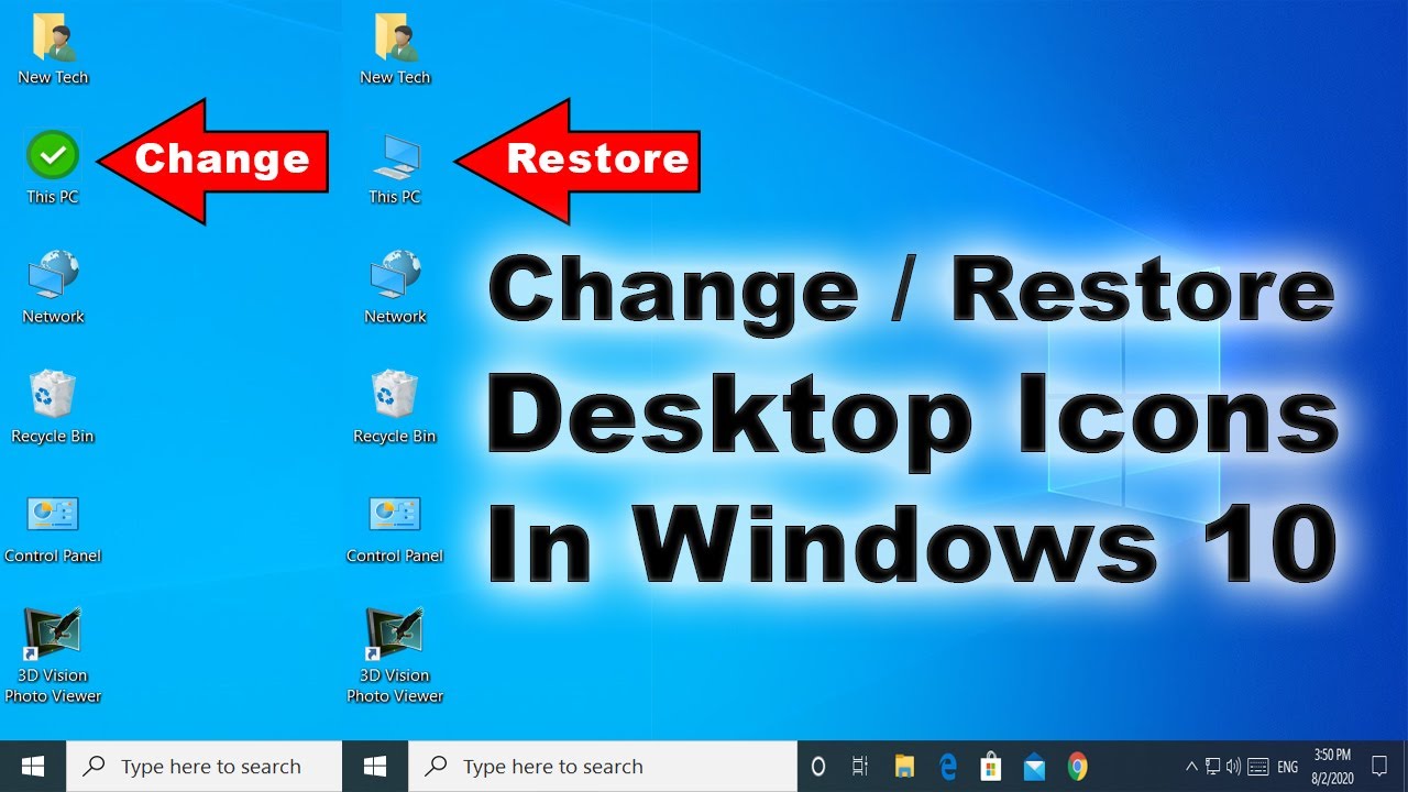 How To Restore The Old Desktop Icons In Windows 10 Windows 8 Youtube ...