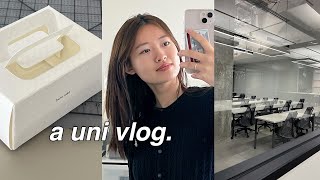 uni vlog of an introvert 👩🏻‍💻 design major, projects, presentations, classes, and a cute bagel cafe