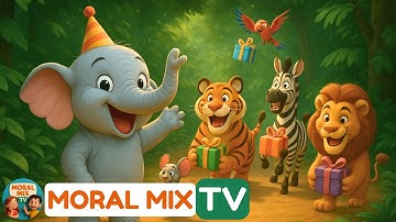Appu the Baby Elephant’s Birthday Bash | Fun Jungle Nursery Rhyme for Kids | Moral Mix TV
