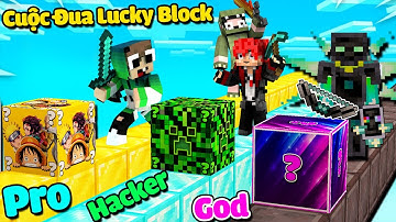 MINI GAME : PRO Vs HACKER Vs GOD LUCKY BLOCK RACE ** NOOB CHẠY ĐUA SỞ HỮU ĐỒ VIP NHẤT