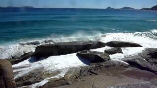 Waves crashing over Coffin rock.
