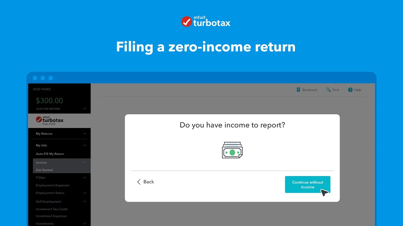 Filing a zero-income return | TurboTax Support Canada