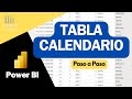 Como crear TABLA CALENDARIO en POWER BI