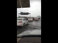 A bridge flooded from heavy rains in Jeddah.