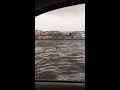 A bridge flooded from heavy rains in Jeddah.