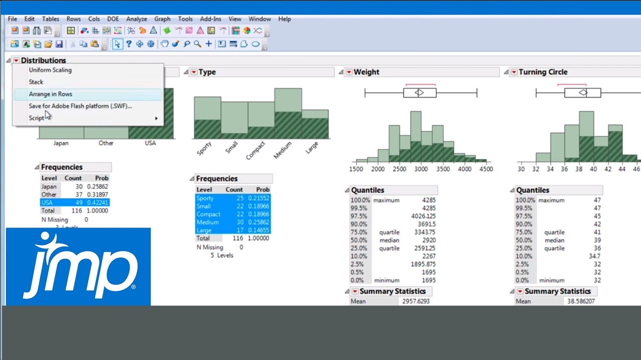 How to Subset Data from a JMP Distribution Report YouTube