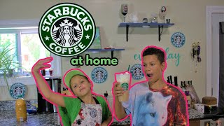 I opened my own Starbucks at home for 24 hours Challenge!! Making Starbucks Restaurant