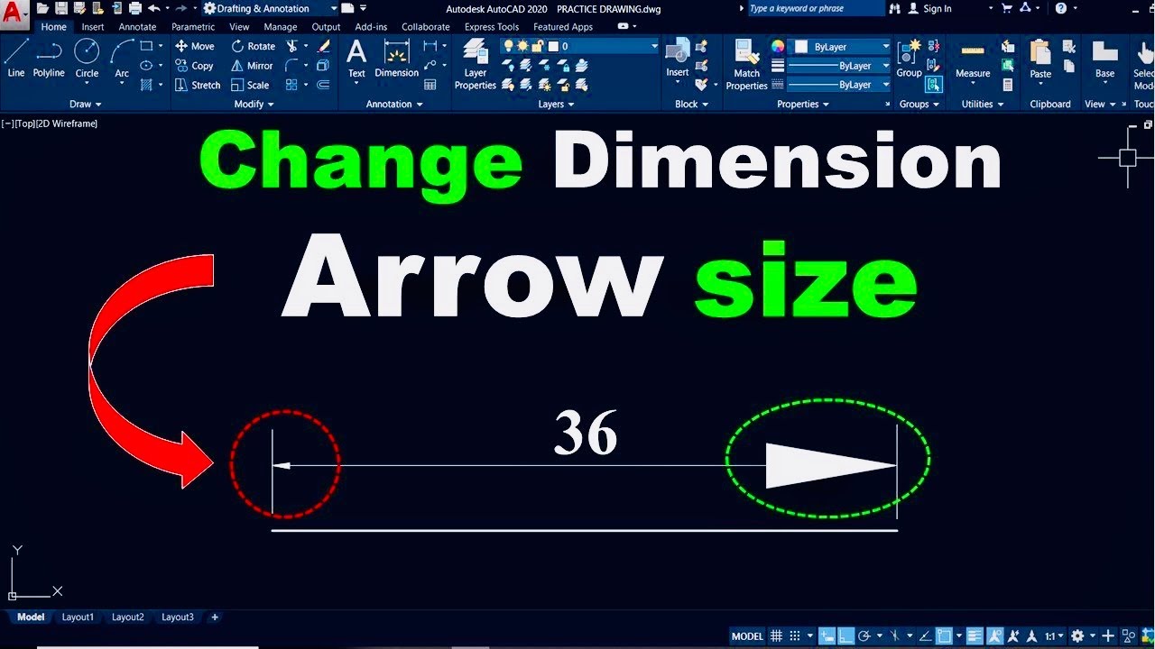 AutoCAD Change Dimension Arrow Size | How To Change Dimension Arrow Size in AutoCAD
