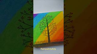 Rainbow Tree🌳😍who doesnt like it when its colorful ?Soulful Painting ideas #joyfulart #ramyaartyarty