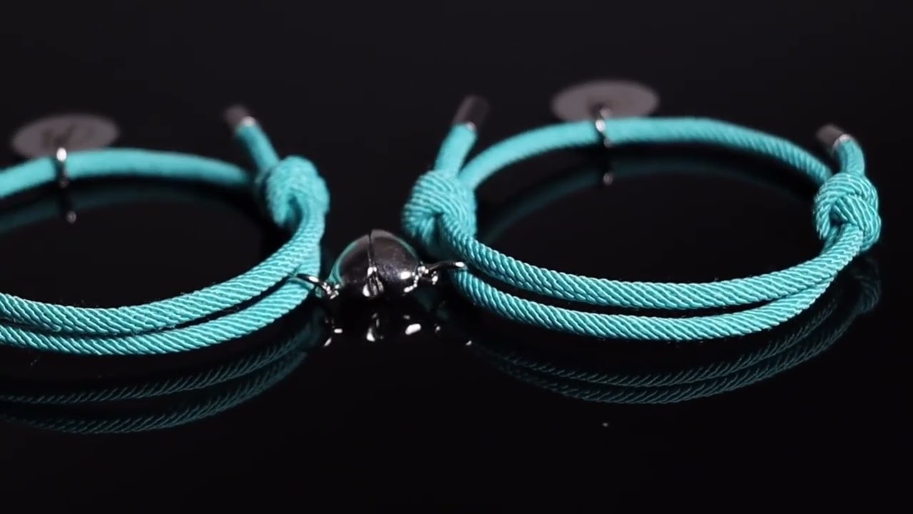 Custom Name Initial Magnetic Couple Bracelets Set by Loforay.com