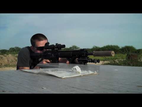 BCM 16" Mid-length AR15 (with Surefire Suppressor) shooting steel