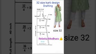 32 Size Kurti Design Drafting Size Kurti Drafting Modhura
