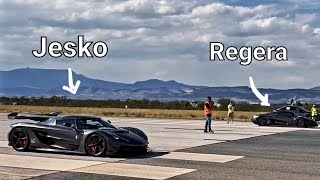 Jesko VS Regera 0-400+ drag race!! will Jesko reach 500 km/h??