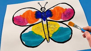 colorful butterfly acrylic craft painting ideas for kids