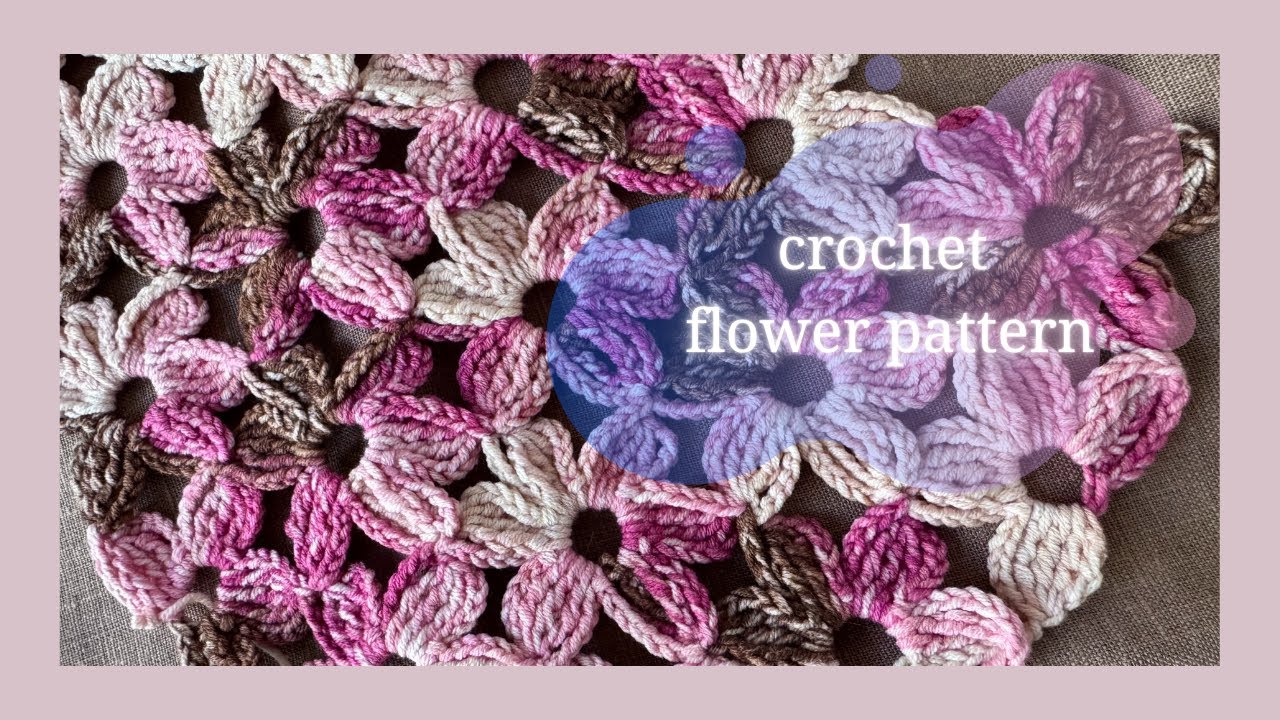 Как вязать цветочный узор крючком без отрыва нити
