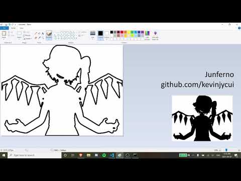 Bad Apple!! played on Microsoft Paint (Flash Warning)