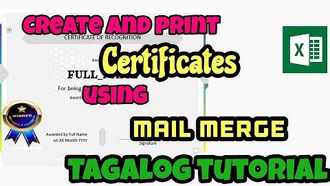 How to create and print Certificates using Mail Merge