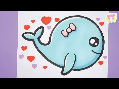 Video Vẽ cá voi cách vẽ cá heo đơn giản - how to draw shark... - youtube