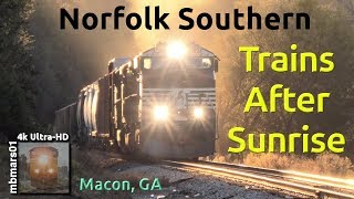 [7B][4k] Norfolk Southern Trains After Sunrise, Macon, GA 11/09/2019