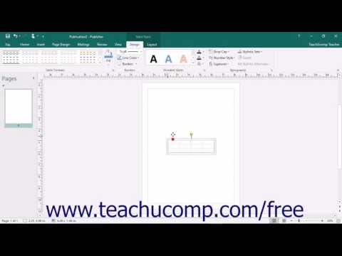 Publisher 2016 Tutorial Creating and Deleting Tables Microsoft Training