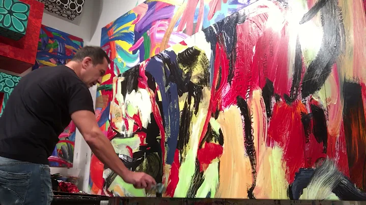 Last brushtrokes finishing a painting