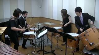 ドラムセット1つで演奏できる打楽器4重奏「Giant Drum」