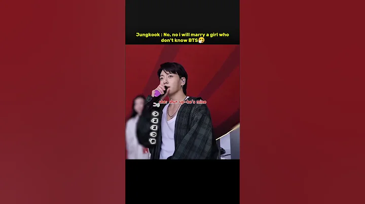 Jungkook be like: No, no i will marry a girl who don't know BTS🤧 He's scared🤭🤣😂 #jungkook #shorts