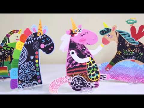 Скретч-арт набір для творчості рухомі фігурки Лісові Тварини AVENIR, видео 1