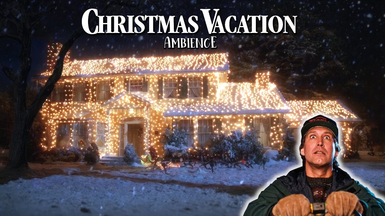 Christmas Vacation 1989 Ambience | Muffled Classical Orchestral Carols, Calm Winter Wind White Noise